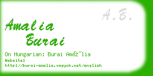 amalia burai business card
